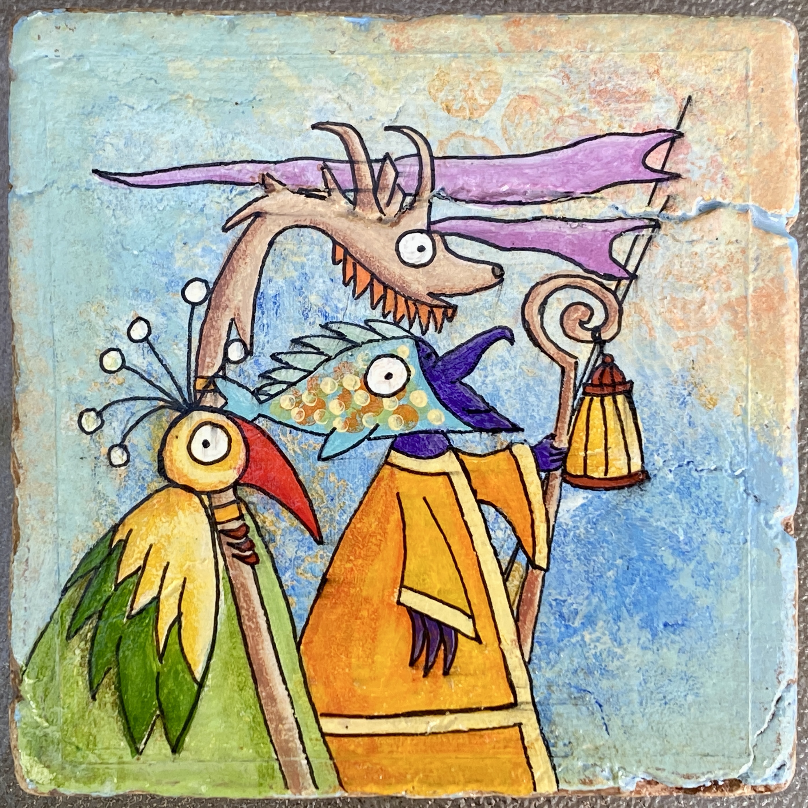 Hand-painted coasters