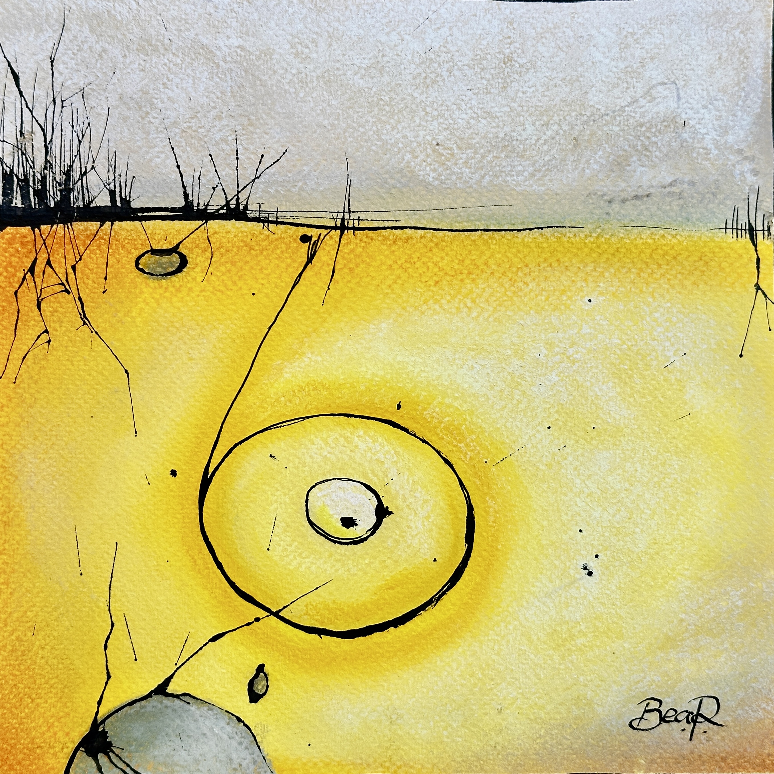 Underground (20x20cm, paper mounted on board - SOLD)