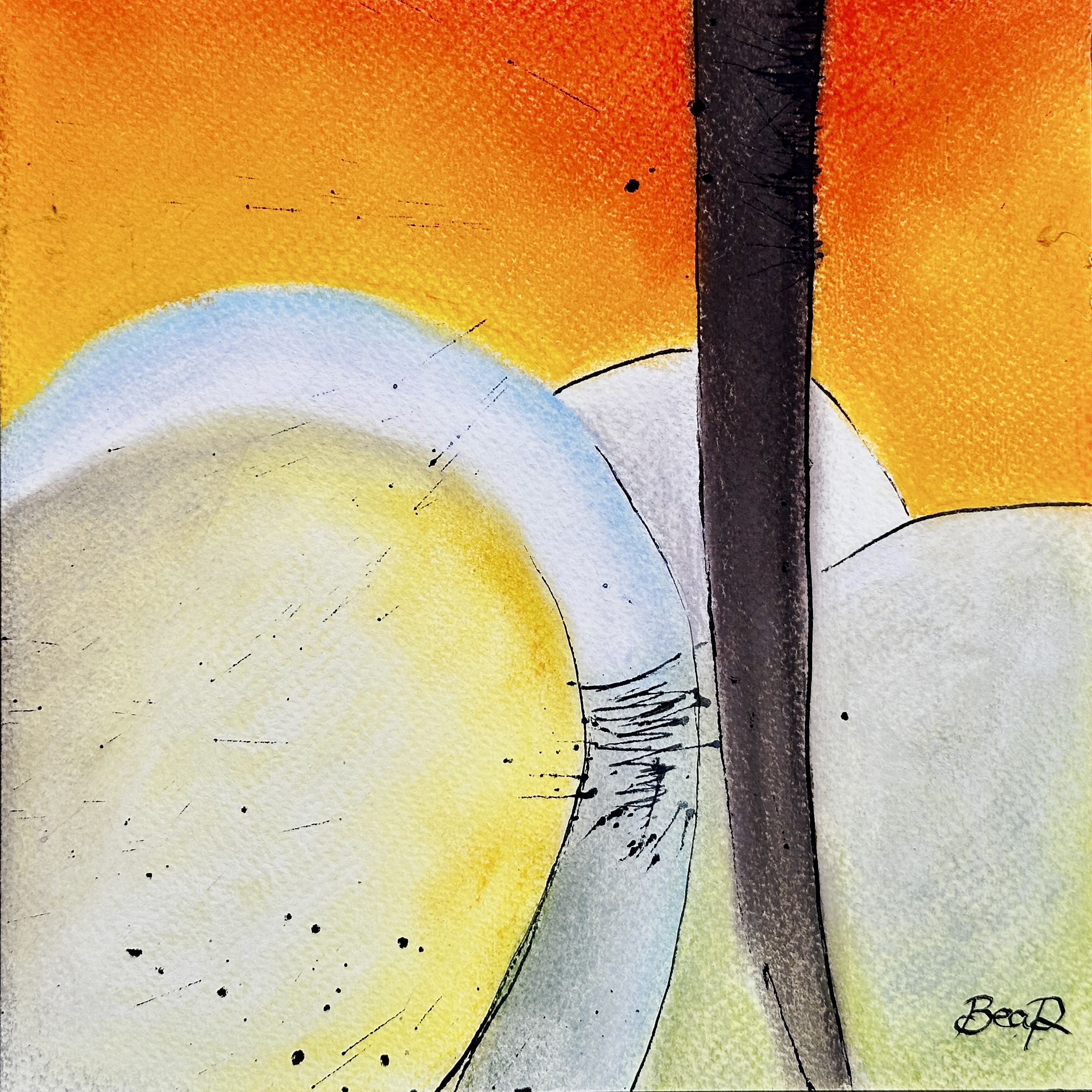 Bushscape (20x20cm, paper mounted on board - SOLD)