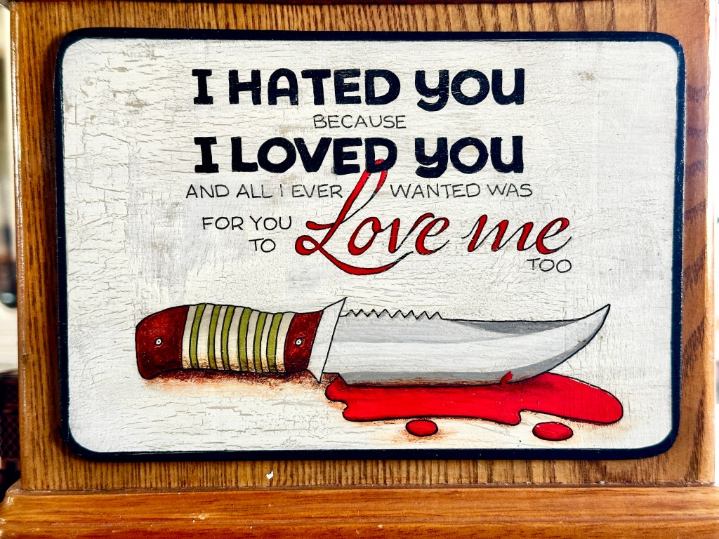 Side panel: I hated you because I loved you and all I ever wanted was for you to love me too