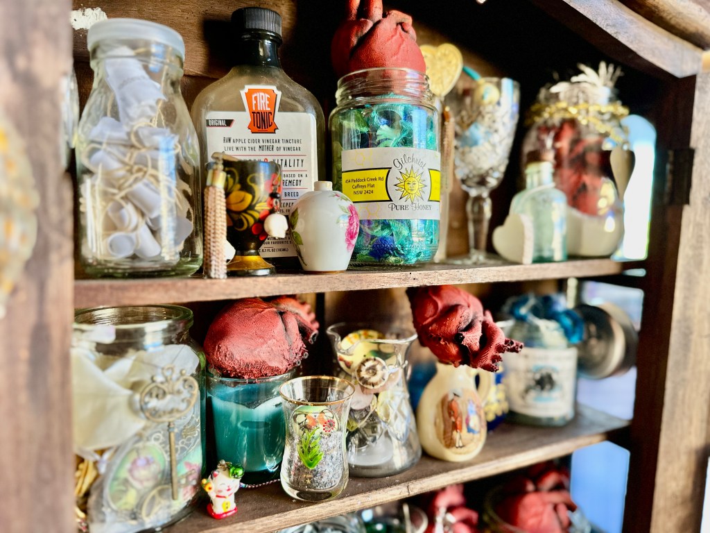 Various vessels and hearts representing my life and loves