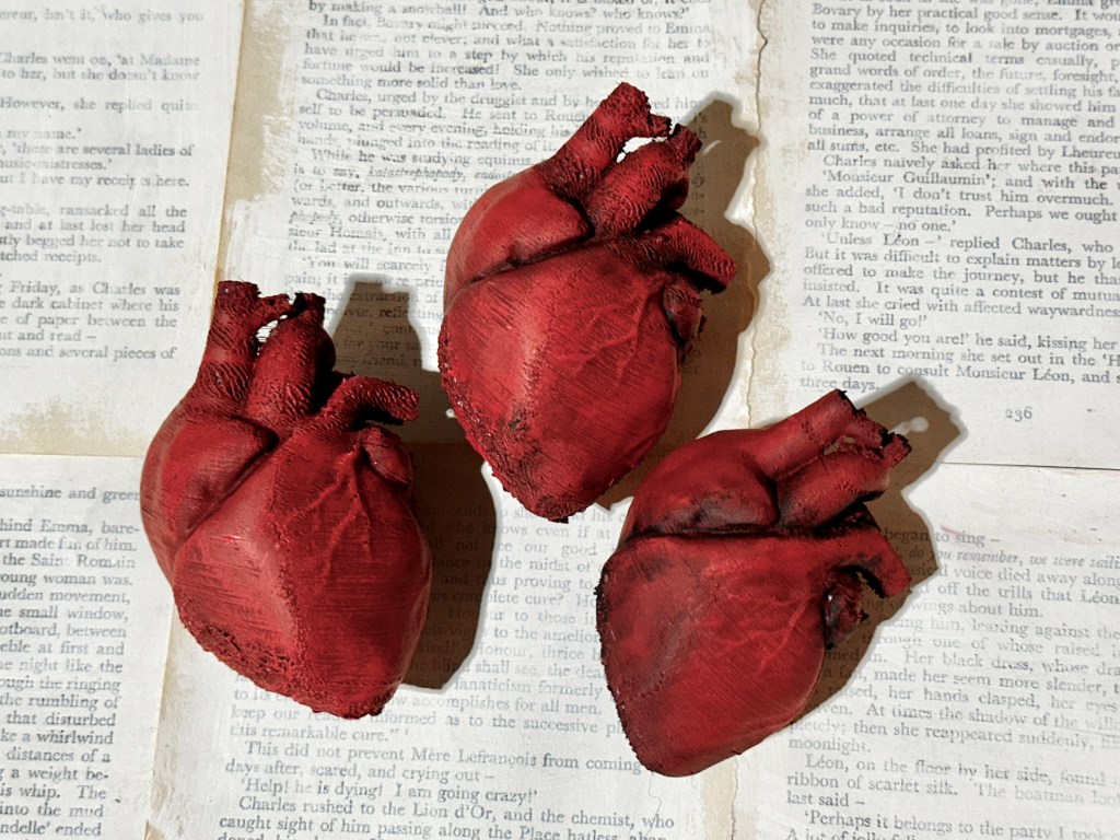 Painted 3D hearts
